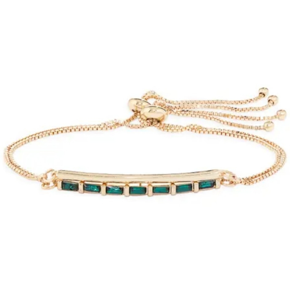 Nordstrom Rack Set of 2 Elegant Gold and Green Bracelet